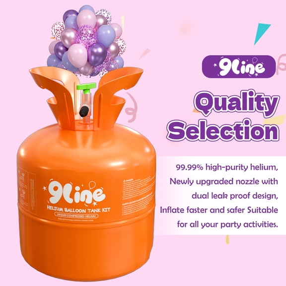 Helium Tank Kit ,13L,50 Pink&Purple Balloons,1 Backdrop Banner&6 Bibbons