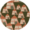 thumbnail image 1 of Ahgly Company Machine Washable Indoor Round Transitional Dark Bronze Brown Area Rugs, 8' Round, 1 of 7