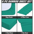 thumbnail image 3 of 6 Piece Luxury Rayon Made From Bamboo Sheets Set- King Teal Sheets, Softer Than Cotton-Up To 16" Deep Pockets-Wrinkle Free-Extremely Soft Bamboo Derived Rayon Sheets- King,Teal, 3 of 5