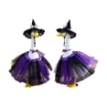 thumbnail image 2 of Sruoe Halloween Porch Goose Outfits, 23 Inch Porch Goose Clothes, Witch Hat Bow Skirt Outfit, Goose Clothes Dress, Duck Sculpture Clothes for Lawn Statue Cement Statue Yard Patio Party Decoration, 2 of 6