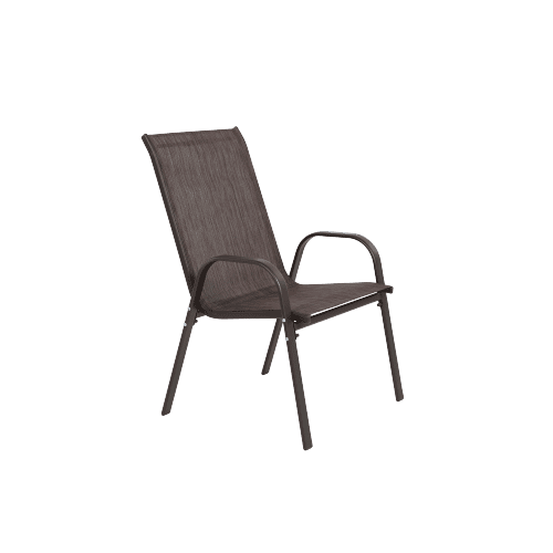 Outdoor Dining Chair Set of 2, All-Weather Patio Dining Chair with High Backrest and Metal Frame, Indoor Outdoor Chairs for Bistro, Deck, Backyard, Porch,Brown