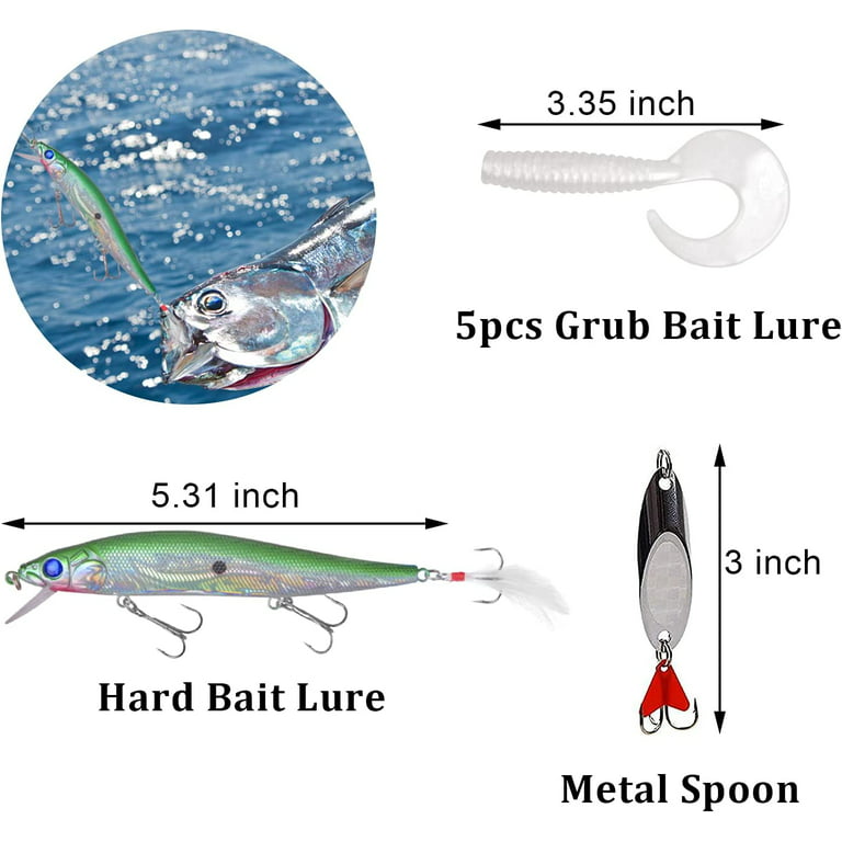 226pcs Saltwater Fishing Lures Surf Fishing Tackle Kit - Fishing Bait Rigs  Fishing Hooks, Minnow, B - Fishing