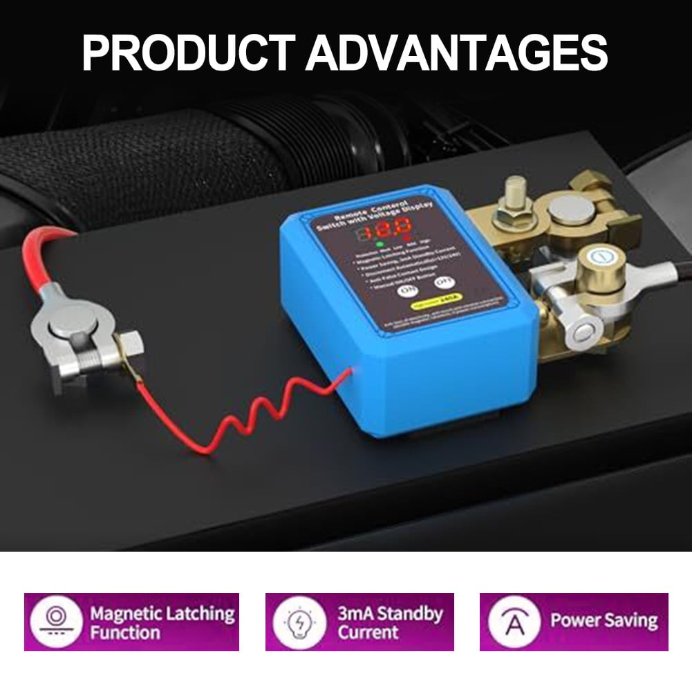 QIFEI Car Remote Battery Disconnect Switch 12V 240A with LED Display Auto RVs Truck