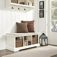 thumbnail image 5 of Crosley Furniture Brennan Wood Storage Entryway Bench with Baskets in White, 5 of 6