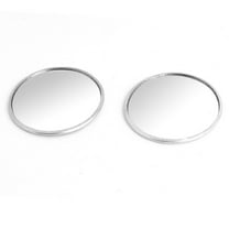 Unique Bargains 2 Pcs  2" Car Rearview Round Silver Tone Metal Frame Stick On Blind Spot Rear View Mirror  Wide Angle Convex Mirrors
