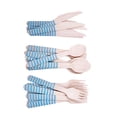 thumbnail image 4 of 1 Set of 48PCS Disposable Cutter Fork Spoon Set Disposable Birthday Wooden Tableware Kit Eco-friendly Wood Fork Cutter Spoon Kit Birthday Party Wooden Flatware Kit for Birthday Party Picnic Blue, 4 of 5
