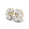 thumbnail image 2 of AVDAN 4.24 Ctw Pear Moissanite Diamond 925 Sterling Silver Half Floral Design Women Stud Earrings, 2 of 4