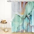 thumbnail image 6 of Green Marble Shower Curtain, Abstract Modern Decorative Fabric Shower Curtain Set with 12 Plastic Hooks, Weighted Hem, Watercolor Luxury Water Resistant Cloth Shower Curtains for Bathroom, 72x72, 6 of 6