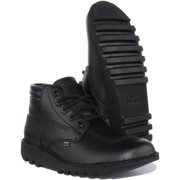 Kickers Kick Hi Padded Unisex Lace Up Leather Ankle Boot In Black Size 12M