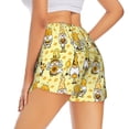 thumbnail image 2 of Uemuo Garden Honeybee Gnomes Pattern Women's Athletic Shorts High Waisted Running Shorts with Liner Pockets Gym Elastic Workout Shorts-Large, 2 of 9