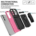 thumbnail image 6 of Compatible with Samsung Galaxy A53 5G Back Case, 360 Rotating Removable Belt Clip & Hidden Kickstand & Hard PC + Soft TPU & Anti-fall & Shock Absorption Phone Case for Galaxy A53 5G, Pink, 6 of 9