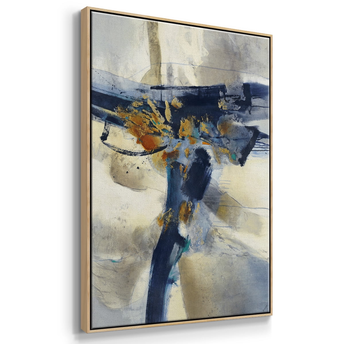 Blast Framed Premium Gallery Wrapped Canvas - Ready to Hang - 25 x 37 - Natural Wood Floating Frame