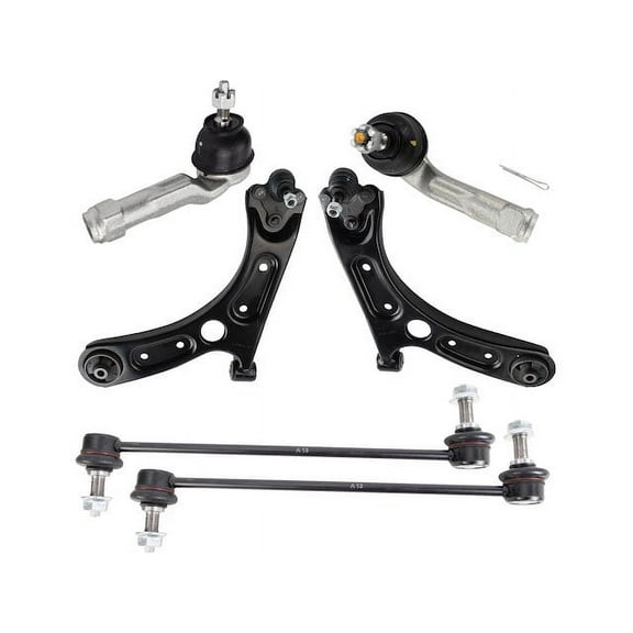 Front Control Arm Ball Joint Tie Rod and Sway Bar Link Kit 6 Piece - Compatible with 2019 - 2021 Kia Forte 2020