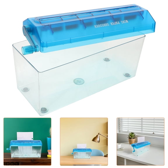 WASHWEPE Sky-Blue Portable Handheld Paper Shredder for Home Office Efficiency