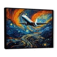 thumbnail image 2 of Designart "Plane Embarking on a Cosmic Sojourn" Transportation Floater Framed Wall Art Print, 2 of 7