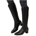 thumbnail image 4 of Wowcloth Winter Knee-High Boots for Women - Fashion Casual Solid Color with Rear Zipper and Chunky Low Heel for Daily Wear, 4 of 9