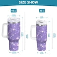 thumbnail image 3 of 30 oz Tumbler With Handle Stainless Steel Insulated Tumbler With Lid for Car Cup Holder Lavender Glitter Stars Pattern, 3 of 9