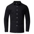 thumbnail image 2 of PEASKJP Shirts for Men Fashion Men Dress Shirt Long Sleeve Casual Business Button Up Shirt (Black,XL), 2 of 3