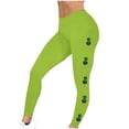 thumbnail image 3 of lcziwo Lightning Sales of Today Prime, Women's St Patricks Day Running Leggings Shamrock Clover Print Soft Stretchy Yoga Pants High Waisted Tummy Control Tight Pants Green L, 3 of 5
