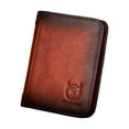 thumbnail image 1 of Men Large Capacity Genuine Leather Bifold Wallet RFID Blocking Vintage Credit Card Holder, 1 of 7