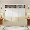 thumbnail image 2 of Queen Size Murphy Bed With Sofa Seating White Wall Mount Folding Bed For Small Spaces Apartments And Guest Rooms, 2 of 9