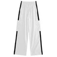 thumbnail image 3 of Bovxnpu Unisex Boys Dress Pants Wide Leg Cargo Pants School Uniform Pants Solid Wide Leg Cargo Pants Summer School Pants Pants, 3 of 7