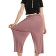 thumbnail image 4 of Tittly Palazzo Pants Wide Leg Pants Woman Capri Pants For Women Plus Size Cotton Pants For Comfortable Cropped Pants 3XL 7XL Baggy Pants Capri Pants for Women Purple 5XL, 4 of 8