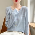 thumbnail image 3 of DuoJiaJ Women's Cardigan,Cardigan With Colorful Buttons And Faux Pockets Lightweight Knit For Early Fall Seasonal Fashion, 3 of 5
