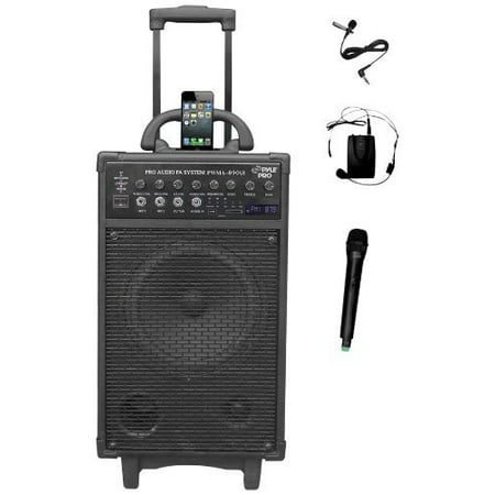 Pyle PWMA890UI 500W Dual Channel Wireless Rechargeable Portable PA