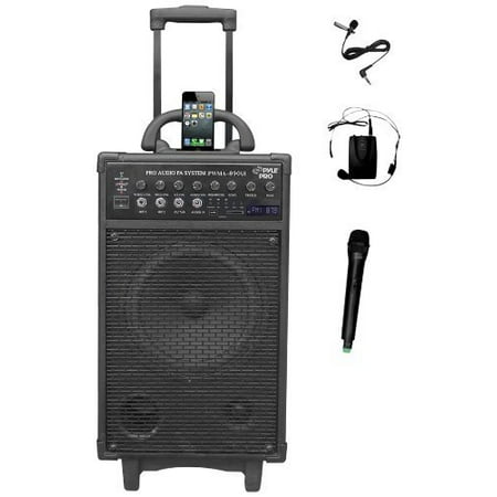 Pyle PWMA890UI 500W Dual Channel Wireless Rechargeable Portable PA System