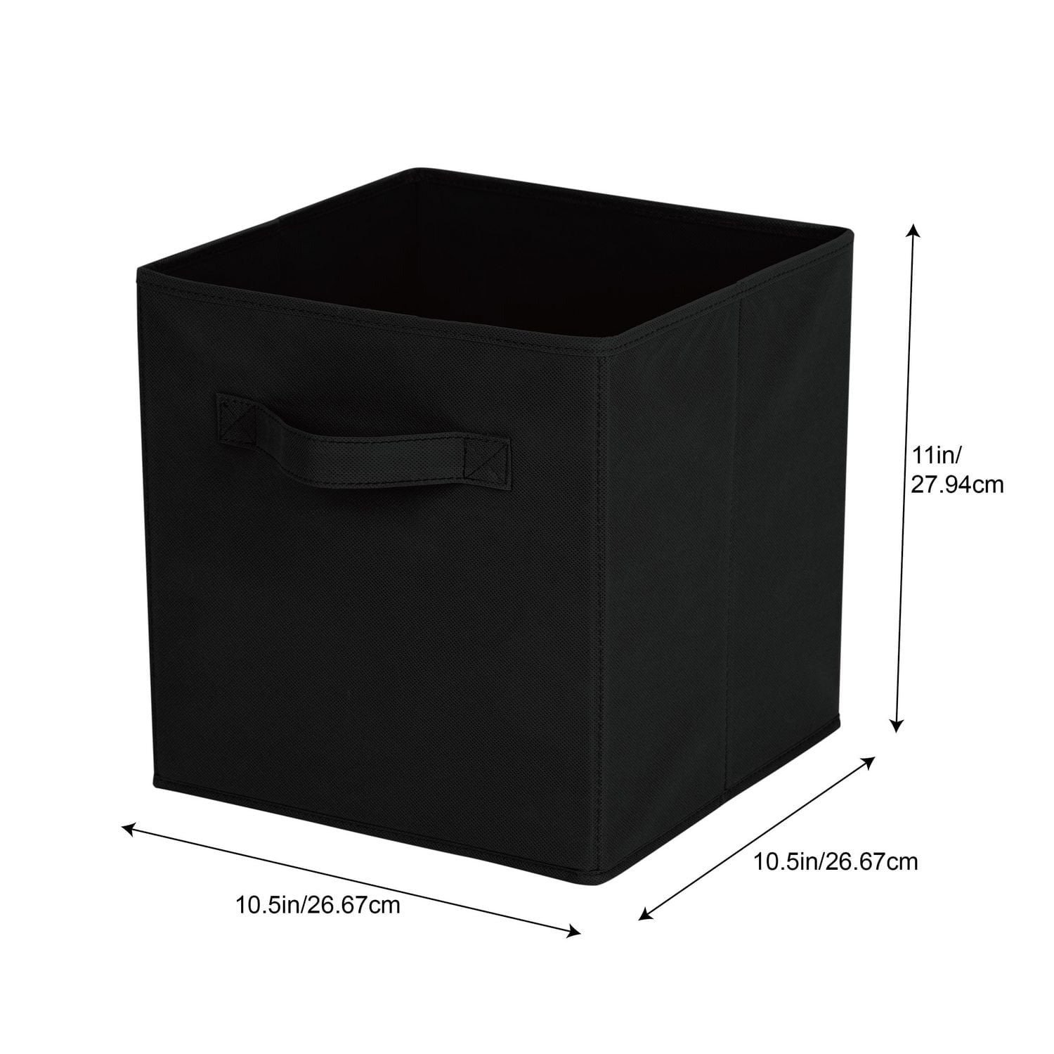 Panier de rangement en tissu Mainstays - Pliable, idéal pour la chambre d'enfant, la salle de jeux, le placard et l'organisation de la maison Taille assemblé : 26.7cmx26.7cmx27.9cm; Plusieurs couleurs en option.