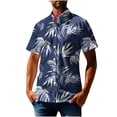 thumbnail image 3 of BiZtdJrK Mens Big and Tall Hawaiian Shirt Short Sleeve Tropical Aloha Shirts Holiday Casual Button Down Tops Multicolor#3 L, 3 of 6