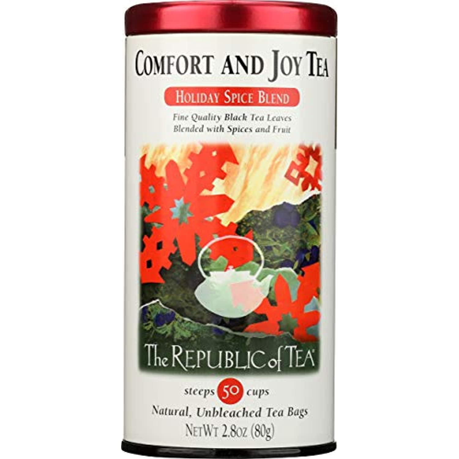 The Republic of Tea Comfort and Joy Tea, Caffeinated Holiday Spice Blend,  50 Tea Bags, 2.8 oz - Kroger