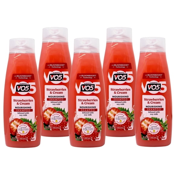 Alberto VO5 Moisturizing Daily Shampoo, Strawberries and Cream, 15 Fl. Oz., 5 Piece (5 Pack)