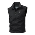 thumbnail image 2 of Stamzod Mens Vest Lightweight Windproof Zip Up Vests Outerwear with Pockets Outdoor Work Photo Golf Sleeveless Jackets Black XXXL, 2 of 10