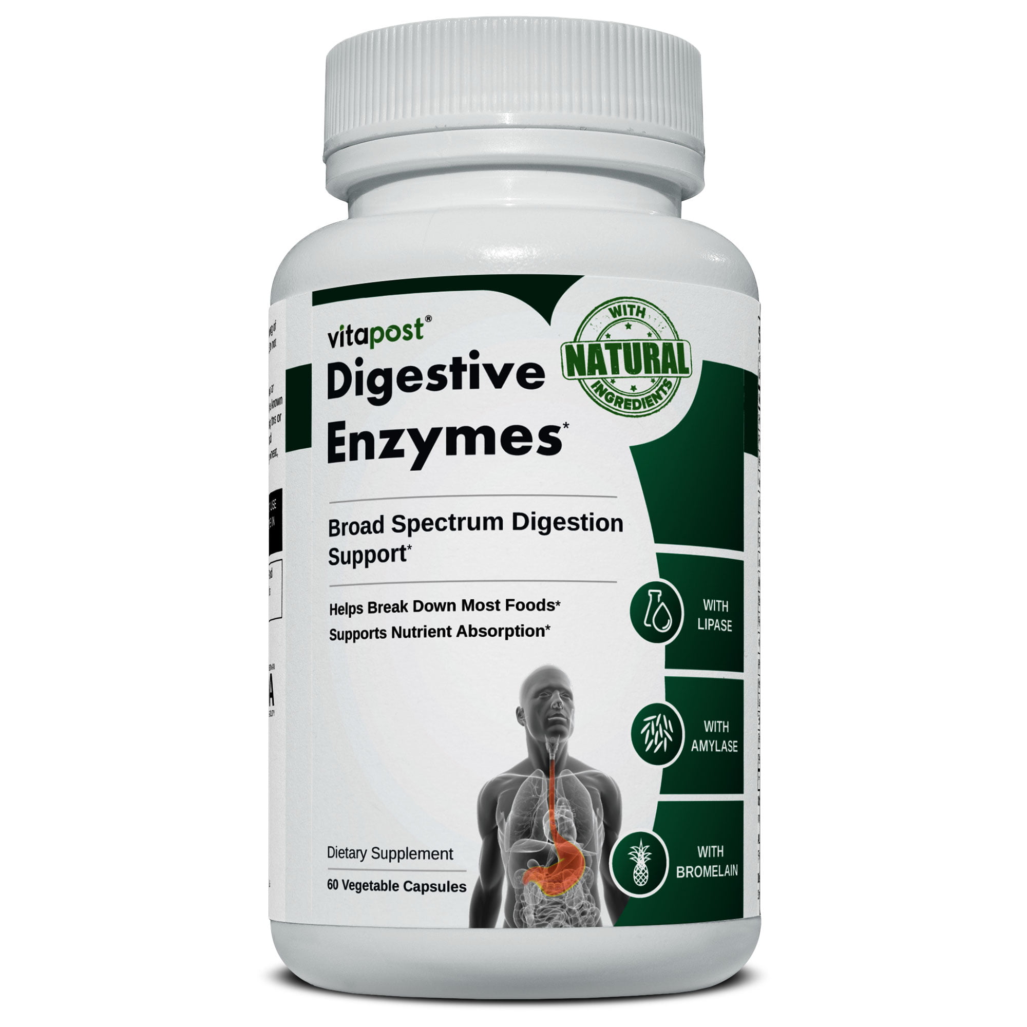 Vitapost Digestive Enzymes Supports Healthy Digestion Naturally