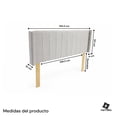 thumbnail image 3 of Cabecera Matrimonial Lumen Gris Claro Raya Vertical 3 En 1 Moderna, 3 of 7