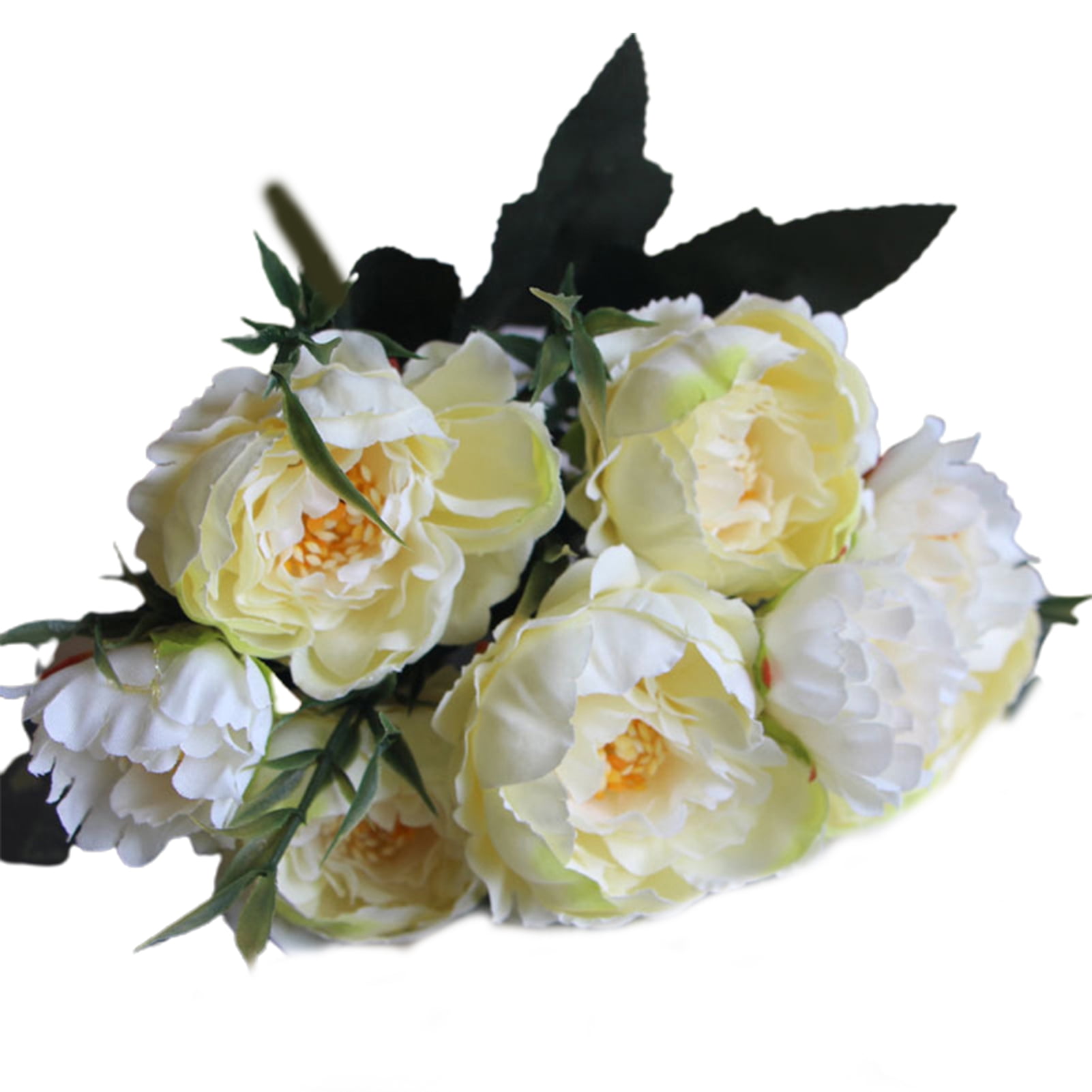 Farfi Artificial Silk Flower Peony Fake Flowers Bouquet Bride Wedding Party Home Decor Milky