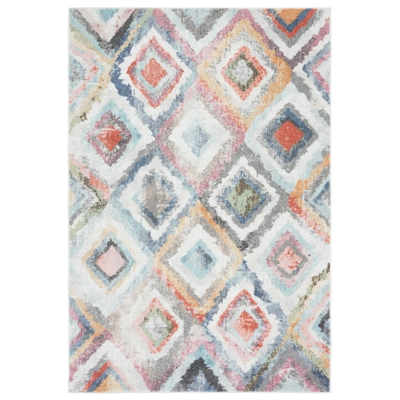 SAFAVIEH Phoenix Benson Geometric Area Rug, Blue/Red, 8' x 10'