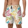 thumbnail image 2 of Balery Retro Colorful Butterfly Mens Swim Trunks Swim Shorts for Men Quick Dry Inseam Beach Shorts with Compression Liner Pocket-XX-Large, 2 of 9
