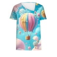 thumbnail image 4 of Yusom Summer 3D Pattern Printing Graphic Tees for Women Plus Size Casual Tops Short Sleeve V-Neck Outdoor Loose T-Shirts Pink M, 4 of 5