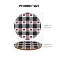 thumbnail image 5 of Xecao Heart Black Buffalo Plaid Gingham for MDF Cork Coaster 4 Pcs,Drink Coasters,Suit for House Warming Gifts New Home ,Coffee Table Decor-Round Shape, 5 of 7