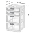 thumbnail image 2 of Sterilite 4 Drawer Locking Tower White, case of 2, 2 of 3