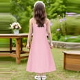 thumbnail image 5 of Mgmyaa Summer Girls Sleeveless Dresses Solid Color Spaghetti Straps Sundress Beach Long Dress for Kids Size 4-14, 5 of 8