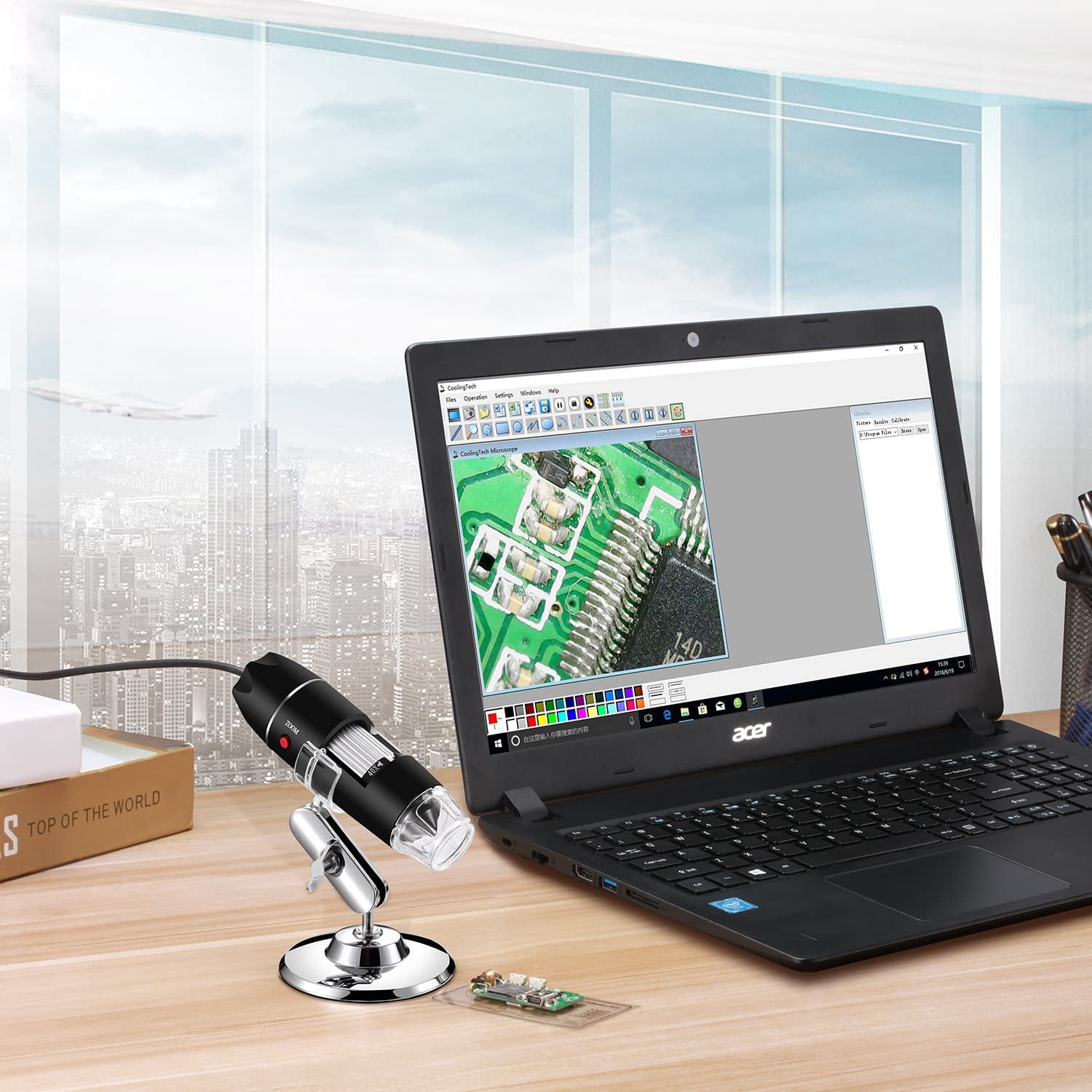 Cainda Microscope numérique USB 40x à 1000X, avec Support en métal et étui  de Transport Compatible avec Android Windows 7 8 10 11 Linux Mac :  : Commerce, Industrie et Science