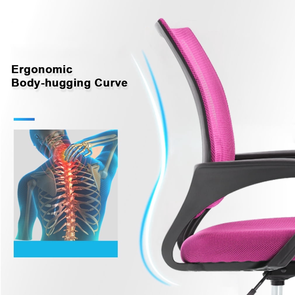 BestOffice Ergonomic Mesh Office Chair, Lumbar Support, Adjustable Height with Armrests for Adults, Teens, 2 Pack(Pink)