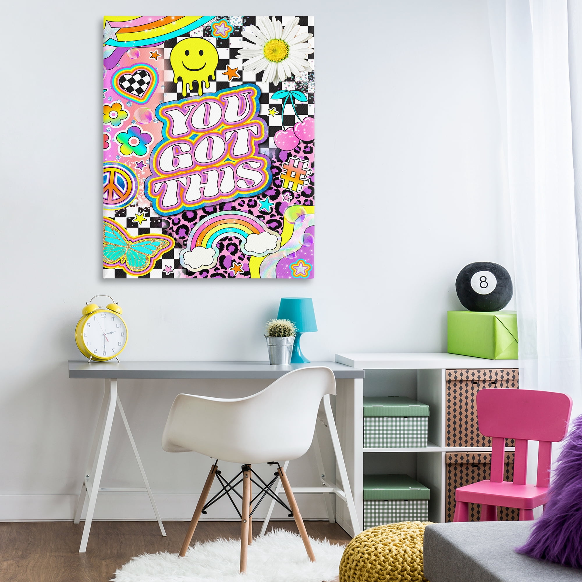 Stupell Industries Groovy You Got This Collage Abstract Painting Wrapped Canvas Art Print Wall Art, 36 x 48