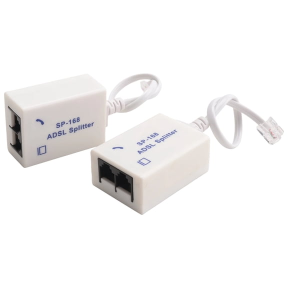 2Pcs DSL Filter Splitter ADSL for Phone Line Male to 2 Female RJ11 6P4C/6P2C Telephone Modem Converter Adapter