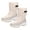 White, variant on Women Winter Faux Leather Anti Skid Magic Tape Warm Mid Calf Snow Boots Shoes