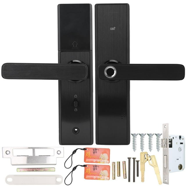 Huella Digital, Tarjeta, Contraseña Y Llave Antirrobo 2-Tough Electronic Home Security Smart Door Lock Black Yuarrent EL007967-00